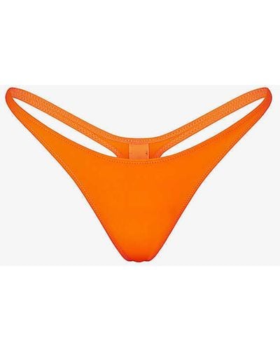 Skims High-rise Recycled Stretch-nylon Bikini Bottom - Orange