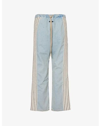 Fear Of God Striped-panel Relaxed-fit Jeans - Blue