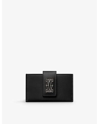 Cartier C De Leather Card Holder - Black