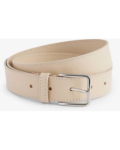 Frankie Shop Toni Square-buckle Leather Belt - Natural