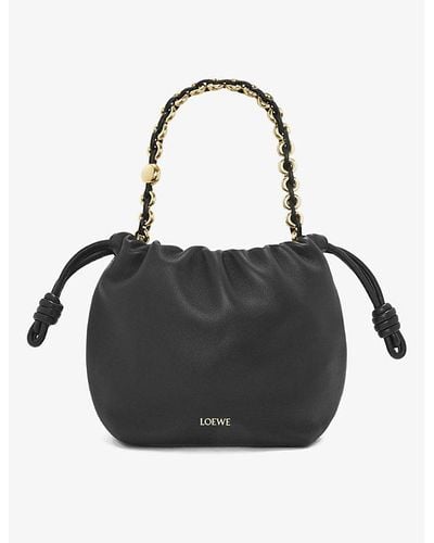 Loewe Flamenco Mini Leather Clutch Bag - Black