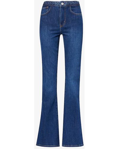 FRAME Le High Flare Flared-leg High-rise Stretch-denim Jeans - Blue
