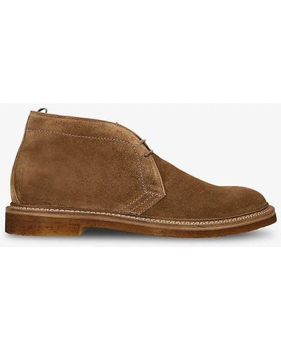 Officine Creative Hopkins Crepe Suede Lace-up Ankle Boots - Brown