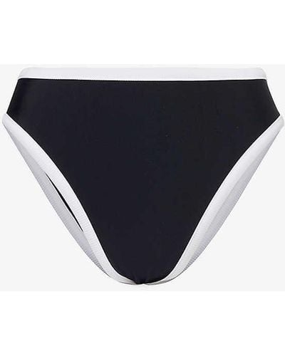 4th & Reckless Cabo Contrast-trim Bikini Bottoms - Black