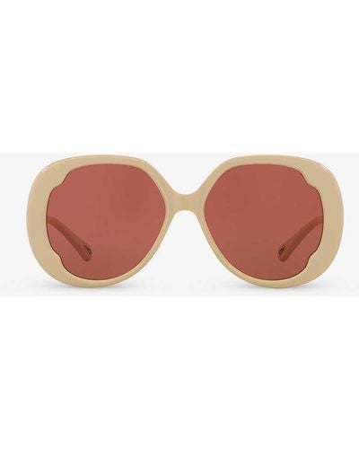 Chloé Ch0195s Round-frame Acetate Sunglasses - Pink