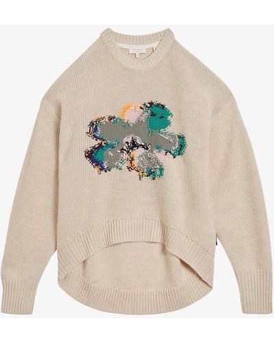 Ted Baker Lejah Floral-textured Wool Jumper - Multicolour