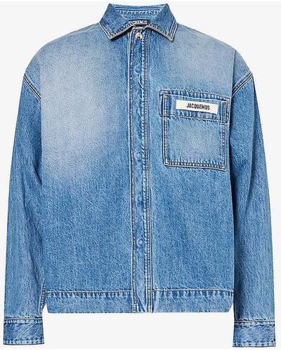 Jacquemus La Chemise Brand-patch Relaxed-fit Shirt - Blue