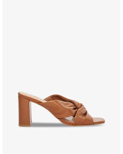 Dune Maizing Knot-detail Leather Mules - Brown