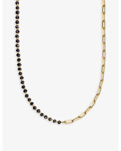 Astley Clarke Biography 18ct Yellow Gold-plated Vermeil Sterling-silver And Black Onyx Link Necklace - Metallic
