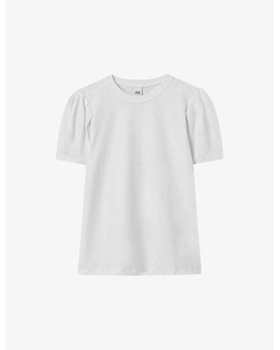 Twist & Tango Isa Puff-sleeve Organic-cotton T-shirt X - White