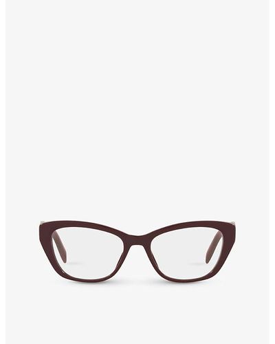 Prada Pr 19wv Cat Eye-frame Acetate Optical Glasses - White
