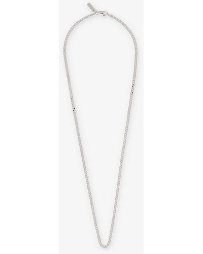 Hatton Labs Micro Mini Cuban-chain 925 Sterling-silver Necklace - White