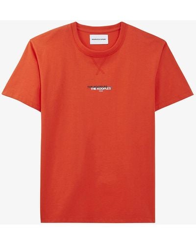 The Kooples Logo-print Cotton-jersey T-shirt - Red