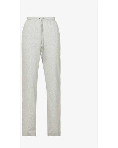 Polo Ralph Lauren Cotton Jersey Logo-embroidered Pyjama Bottoms, Size: - Grey