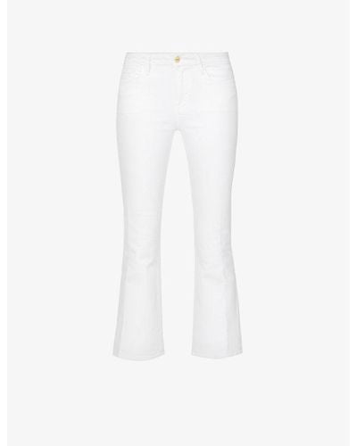 FRAME Le Crop Mini Boot Boot-cut Mid-rise Jeans - White