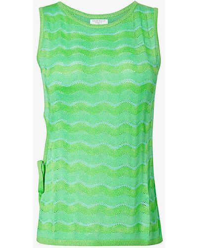 Seafolly Wave Graphic-pattern Knitted Top X - Green