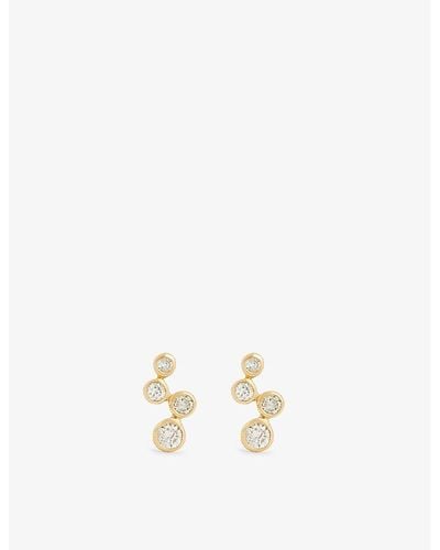 Mateo Abstract 14ct Yellow-gold And 0.072ct Diamond Earrings - Natural