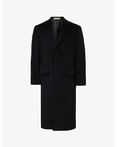 Corneliani Single-breasted Notched-lapel Regular-fit Cashmere Coat - Black