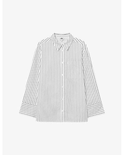 Twist & Tango Fiona Stripe-pattern Organic-cotton Shirt - White