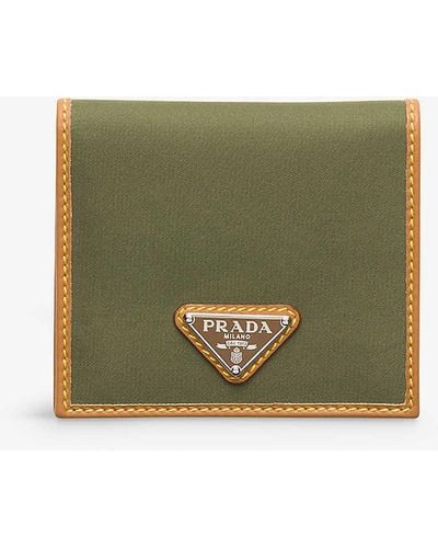 Prada Triangle-plaque Re-nylon Wallet - Green