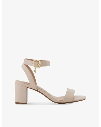 Dune Memee Logo-charm Faux-leather Heeled Sandals - White