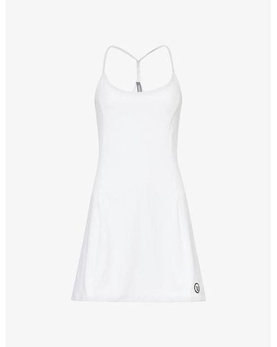 Vuori One Shot Scoop-neck Stretch-woven Mini Dress - White