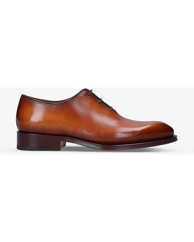 Santoni Carter Wholecut Leather Oxford Shoes - Brown