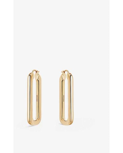 Missoma Ovate 18ct Yellow -plated Brass Hoop Earrings - Metallic