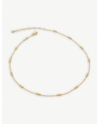 Monica Vinader Triple-beaded 18ct Recycled -plated Vermeil Sterling-silver Necklace - Metallic