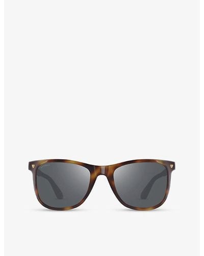Aspinal of London Milano D-frame Acetate Sunglasses - Gray