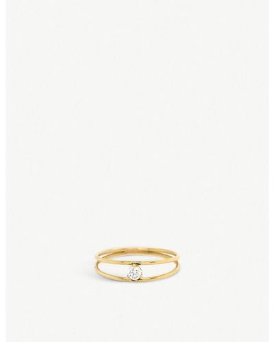The Alkemistry Zoë Chicco 14ct Yellow-gold And Diamond Double Ring - Metallic
