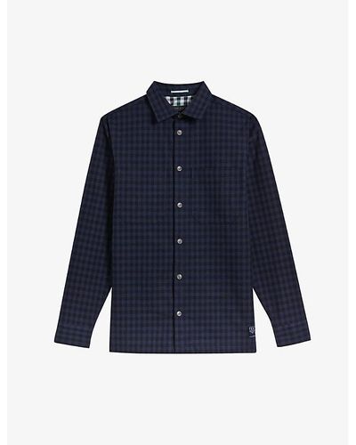 Ted Baker Mourne Check-print Cotton Shirt - Blue