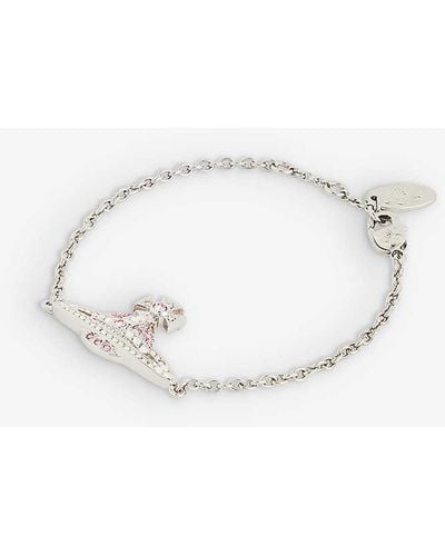 Vivienne Westwood Kika Crystal-embellished Brass Bracelet - Natural