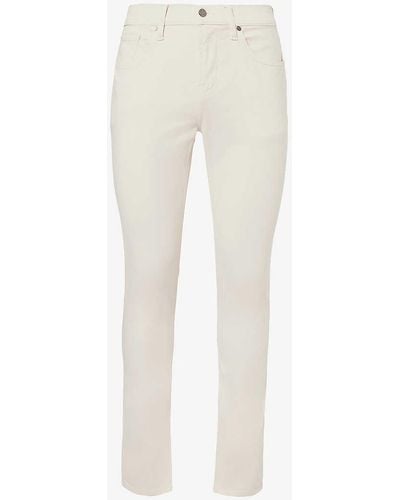 7 For All Mankind Slimmy Slim-fit Tapered Cotton-blend Jeans - White