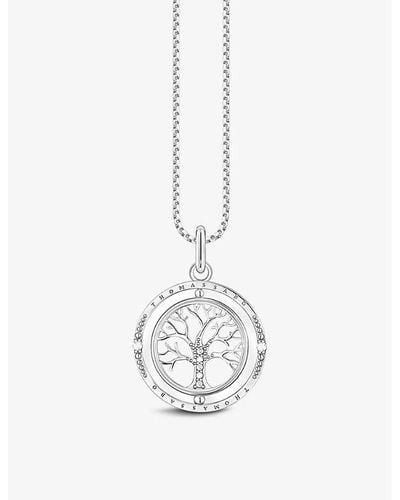 Thomas Sabo Tree Of Love Sterling-silver And Zirconia Pendant Necklace - White