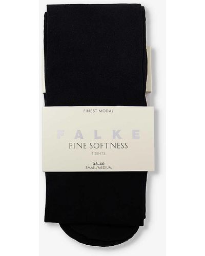 FALKE Fine Softness Stretch Woven-blend Tights - Black