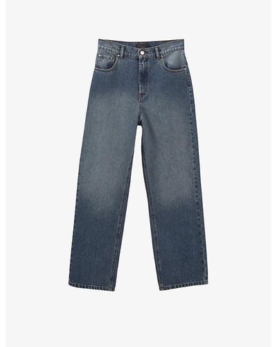 IKKS Relaxed-fit Straight-leg High-rise Denim Jeans - Blue