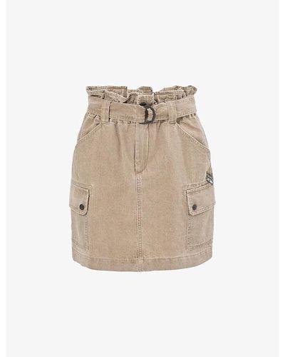 IKKS Cargo-pocket Cotton Mini Skirt - Natural