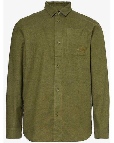 The North Face Patch-pocket Brushed-texture Cotton Shirt X - Green
