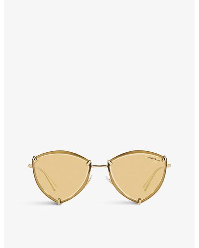 Tiffany & Co. Tf3090 Triangular-frame Metal Sunglasses - Metallic