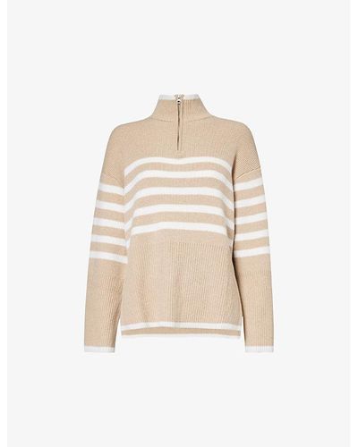 Rails Tessa Striped Wool And Cotton-blend Sweater - Natural