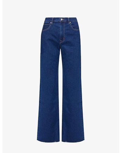 SLVRLAKE Denim Grace Straight-leg High-rise Stretch-denim Jeans - Blue