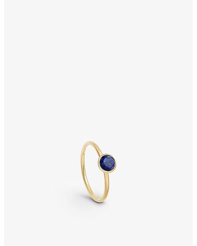 Astley Clarke Mini Stilla 18ct Yellow Gold-plated Sterling Silver And Lapis Lazuli Blue Ring - Metallic