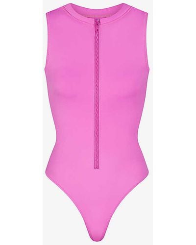 Skims Recycled Swim Sleeveless Swimsuit Xx - Pink