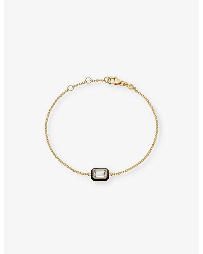 Astley Clarke Flare 18ct Yellow Gold-plated Vermeil Sterling-silver And White Topaz Bracelet - Metallic