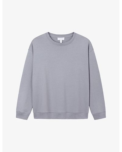 The White Company Round-neck Relaxed-fit Organic-cotton Sweatshirt - Gray