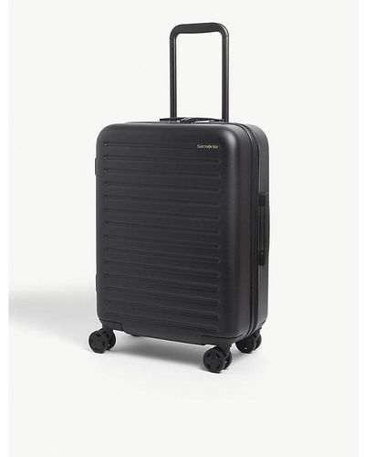 Samsonite Stackd Spinner Hard Case 4 Wheel Expandable Cabin Suitcase - Black