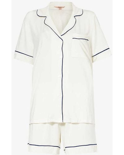 Eberjey Gisele Relaxed-fit Stretch-woven Jersey Pyjama Set - White