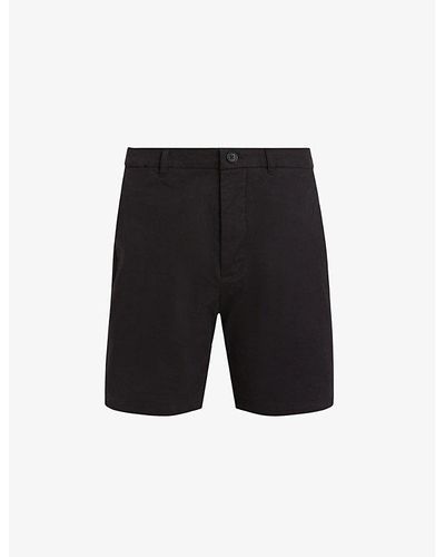 AllSaints Neiva Mid-rise Cotton-blend Shorts - Black