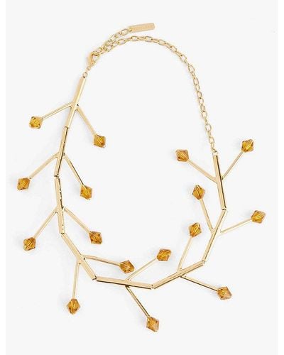 Hugo Kreit Wishbone Brass Necklace - Metallic
